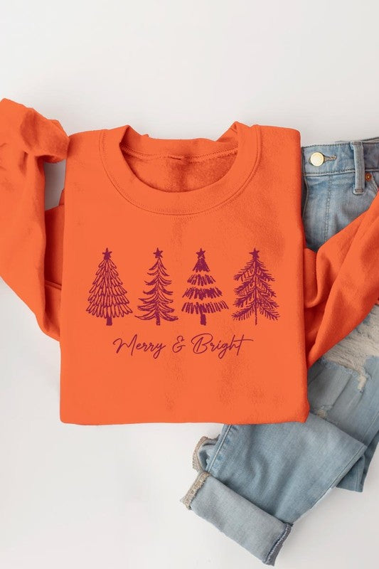 Merry & Bright Christmas Trees Sweatshirts