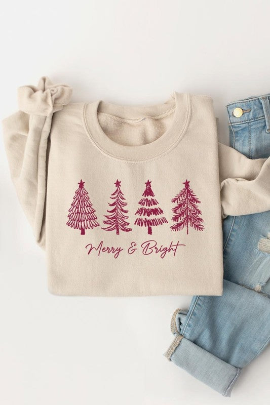 Merry & Bright Christmas Trees Sweatshirts