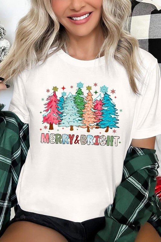 Colorful Christmas Trees Graphic Tee