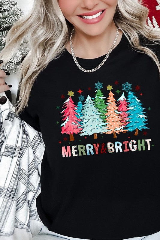 Colorful Christmas Trees Graphic Tee