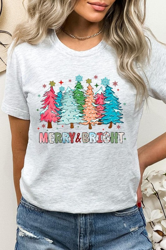 Colorful Christmas Trees Graphic Tee