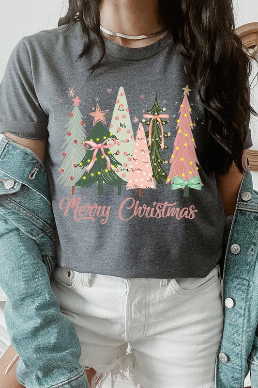 Coquette Christmas Trees Graphic Tee