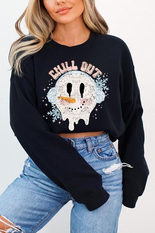 Chill Out Melting Snowman Graphic Sweatshirts