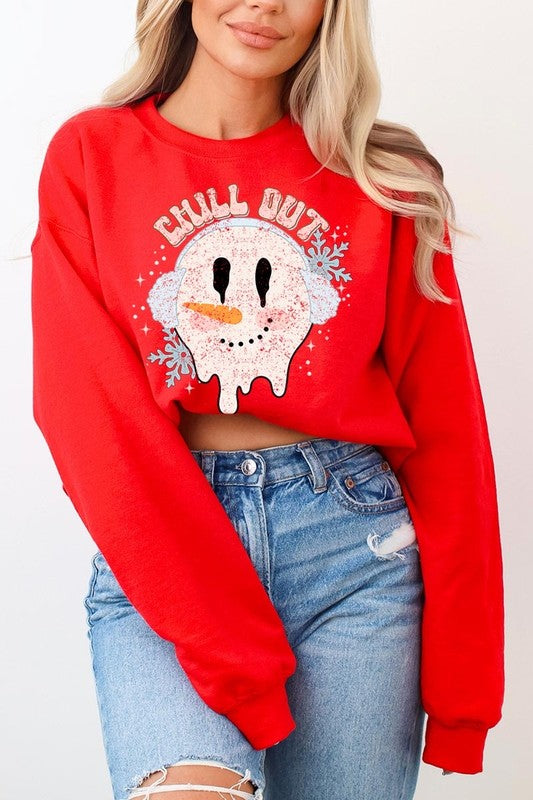 Chill Out Melting Snowman Graphic Sweatshirts